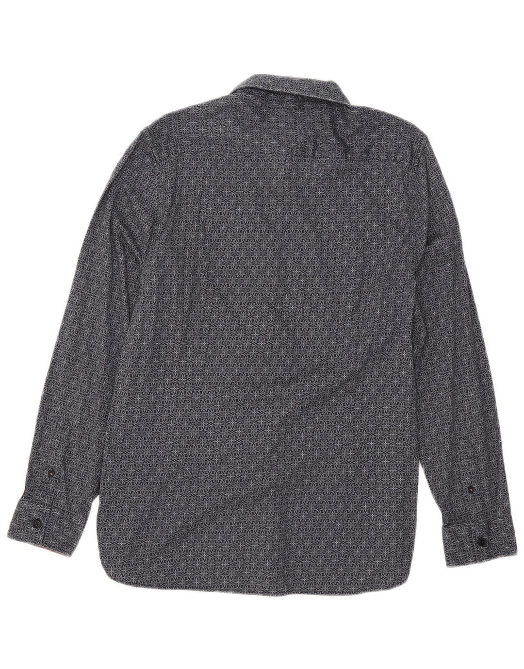 Ted Baker Camisa ajustada para hombre Talla 4 Grande Algodón geométrico azul marino