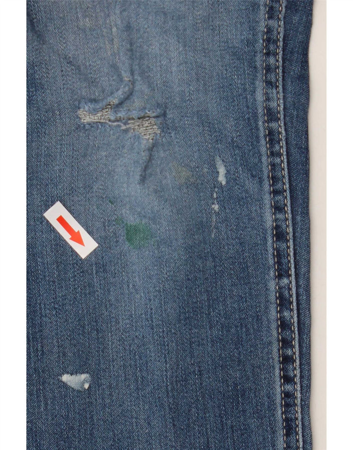 Marks & Spencer Vaqueros ajustados desgastados para hombre W28 L33 Algodón azul