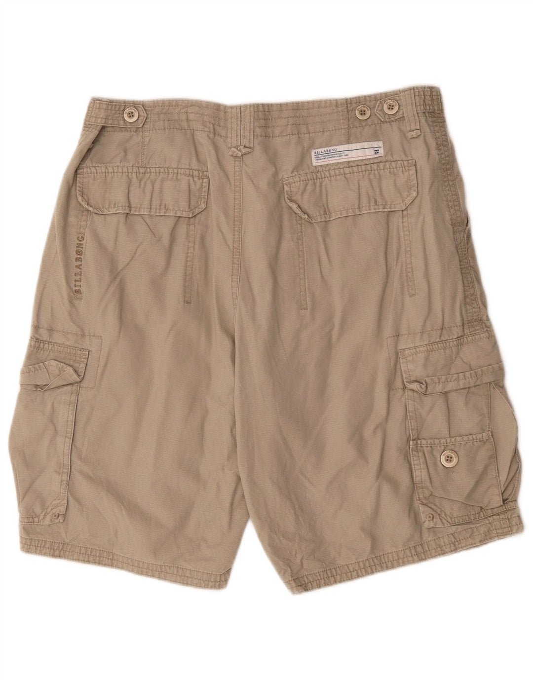 Billabong Mens Cargo Shorts W34 Grande Algodón Beige