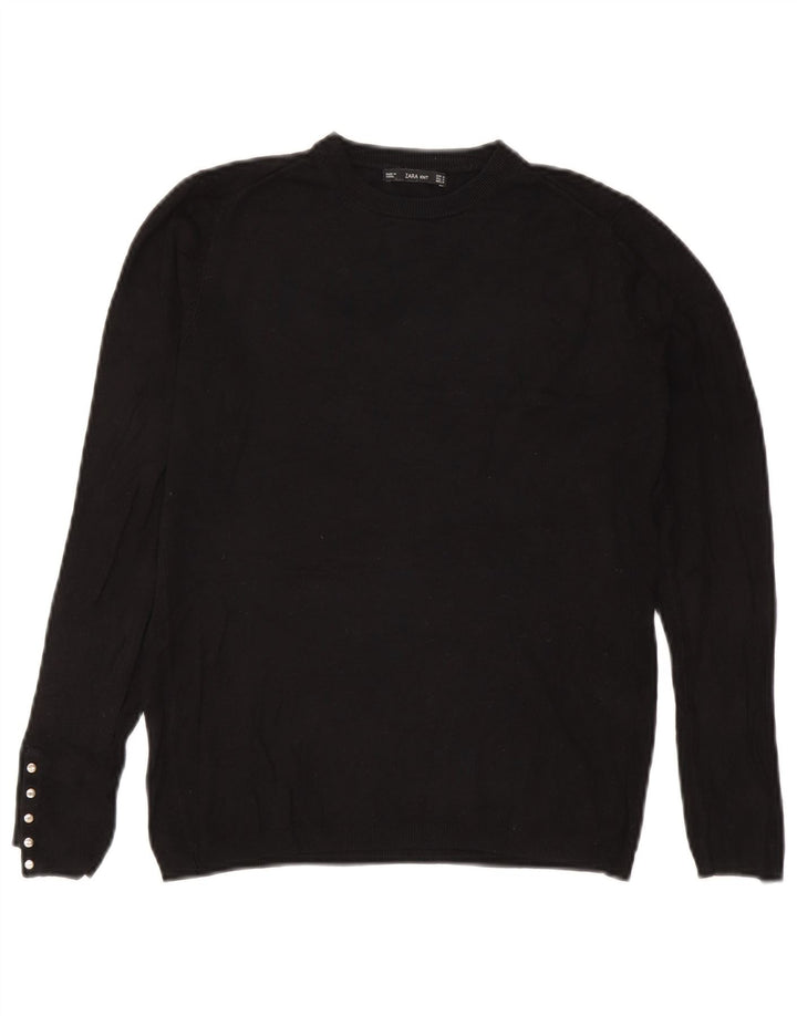 Zara - Jersey de cuello redondo para mujer, talla 40, talla M, color negro