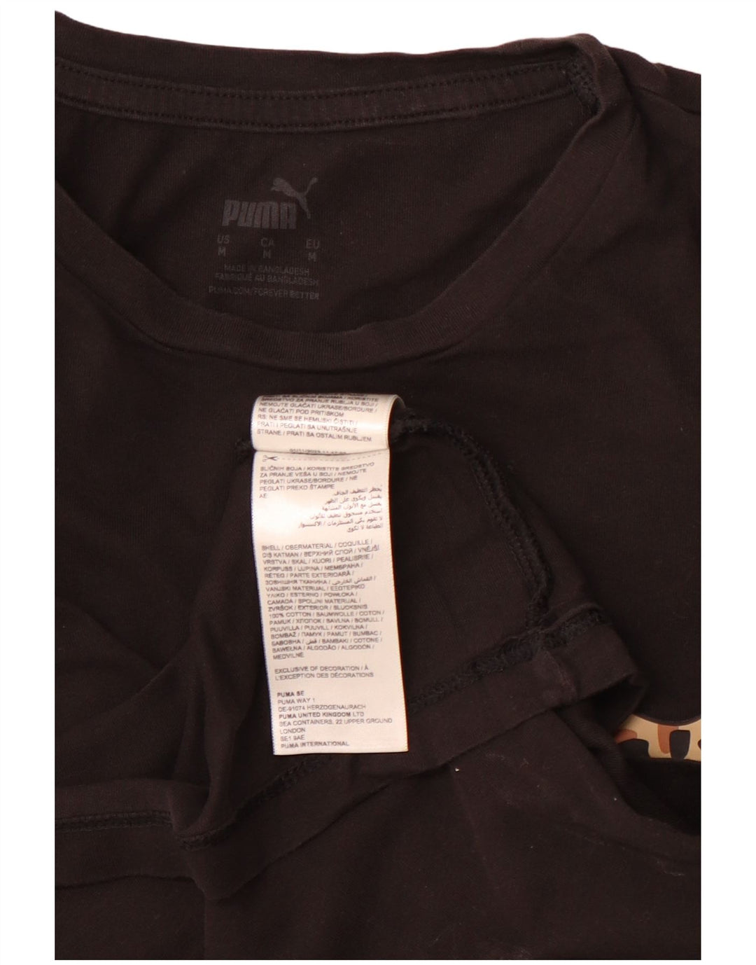 PUMA Camiseta gráfica para mujer Top UK 12 Medium Black Cotton