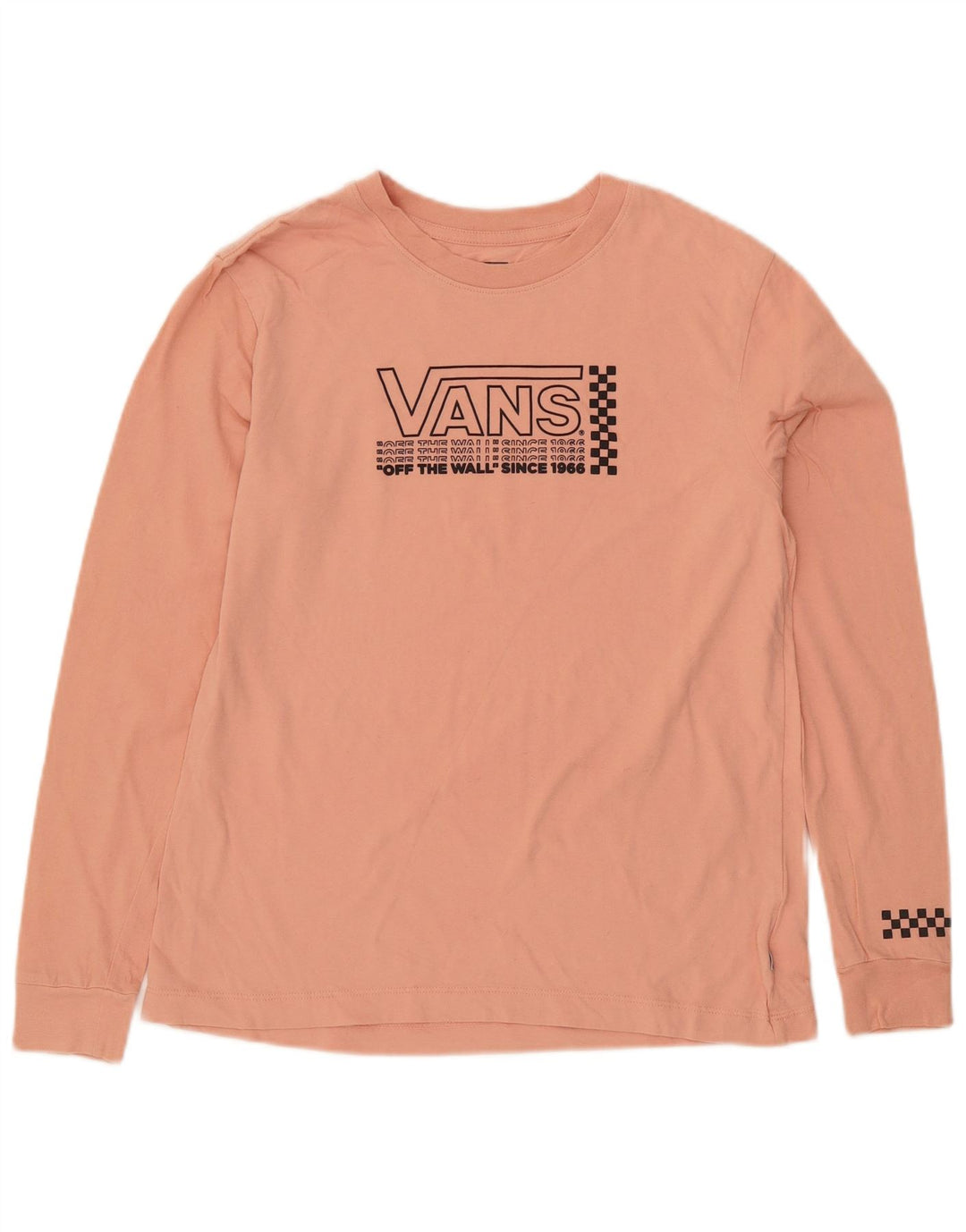 VANS Camiseta gráfica para mujer de manga larga UK 10 Small Pink Cotton