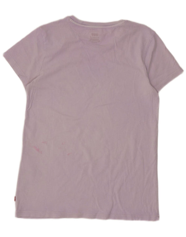 Levi's Camiseta gráfica para mujer Top UK 6 XS Algodón morado