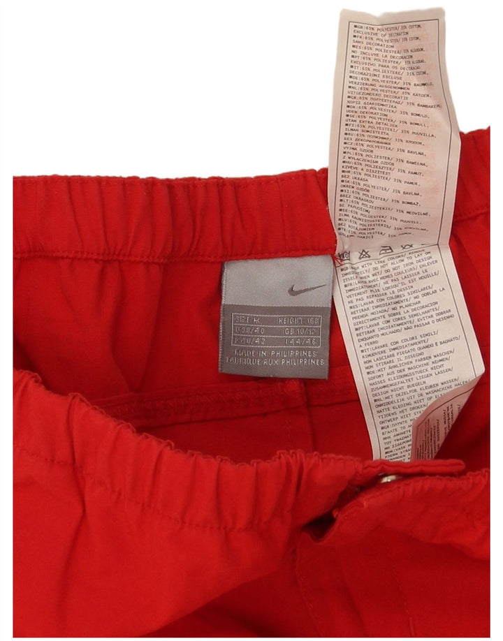 Nike Mujer Capri Chándal Pantalones UK 10/12 Medio Rojo Poliéster