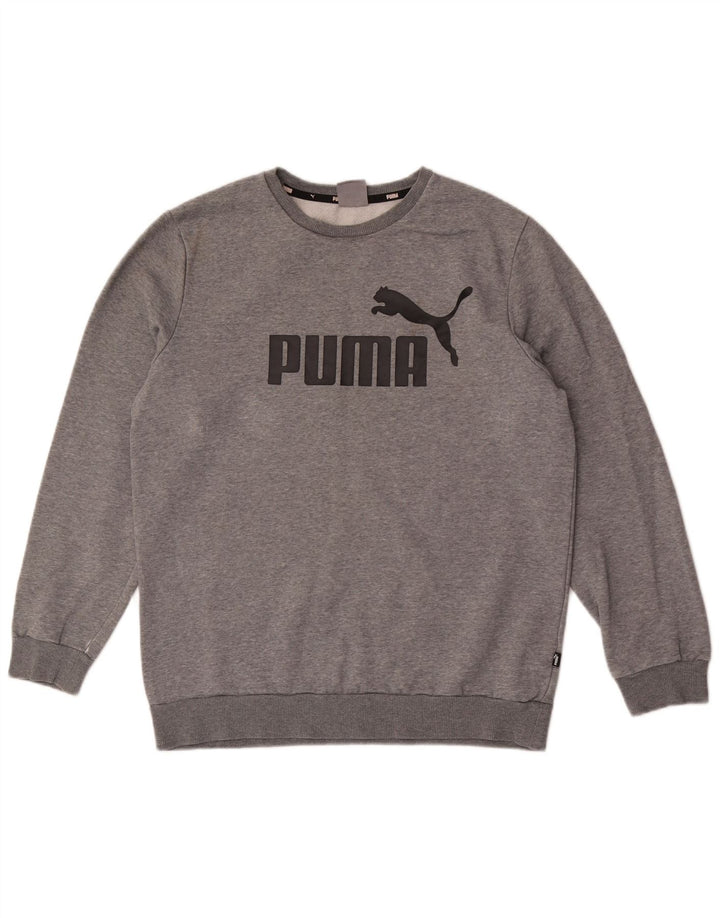 Puma Hombre Sudadera Gráfica Jersey De Algodón Gris Medio