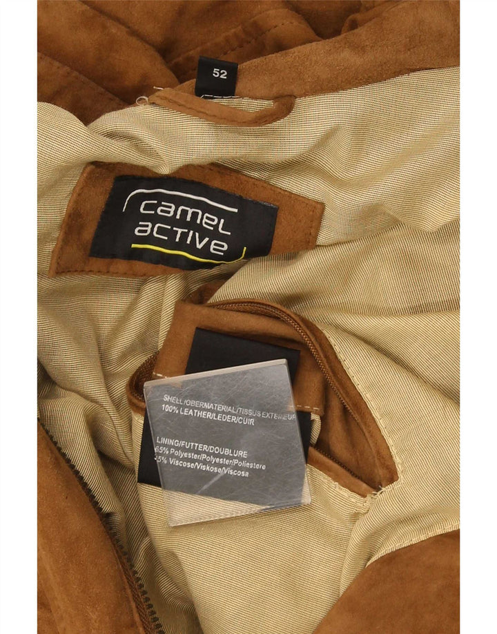 Camel Active Chaqueta de ante para hombre UK 42 XL Cuero marrón