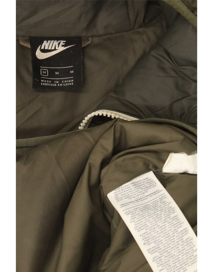 Nike Chaqueta acolchada con capucha para hombre UK 38 Medium Caqui Poliéster