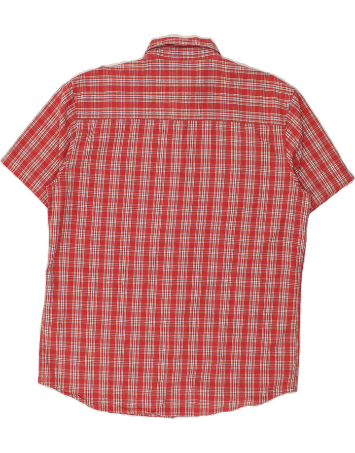 WRANGLER Camisa de manga corta para hombre 2XL Algodón a cuadros rojos