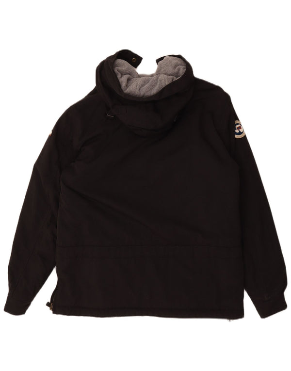Napapijri Mens Geographic Graphic Hooded Anorak Jacket UK 40 Large Black