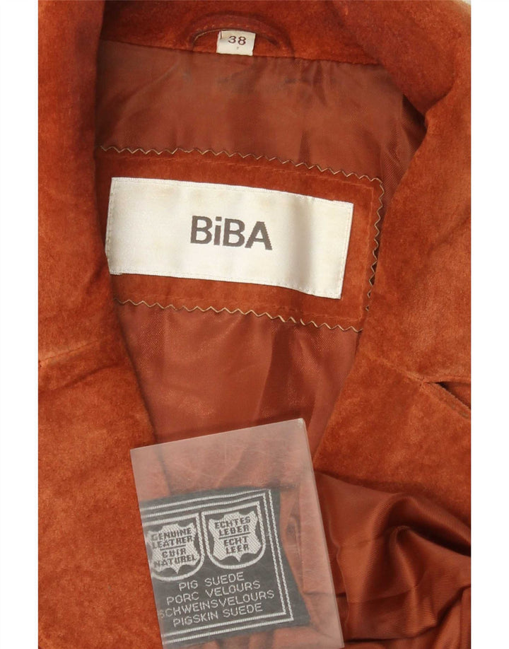 Biba Abrigo de ante para mujer EU 38 Cuero marrón medio
