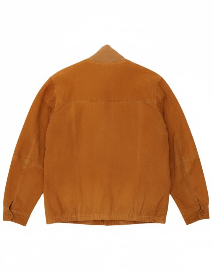 Chaqueta bomber de ante vintage para hombre IT 52 XL Beige