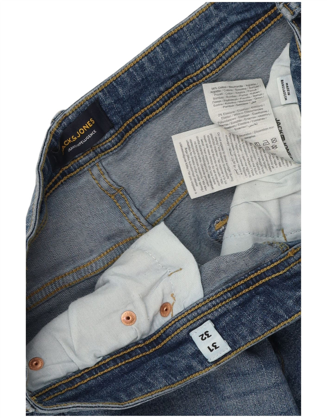 Jack & Jones Hombre GLENN Slim Jeans W31 L32 Algodón Azul