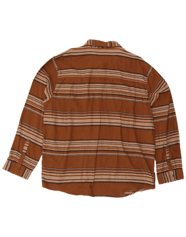 Hurley Camisa De Franela Hombre 2XL Marrón Rayas