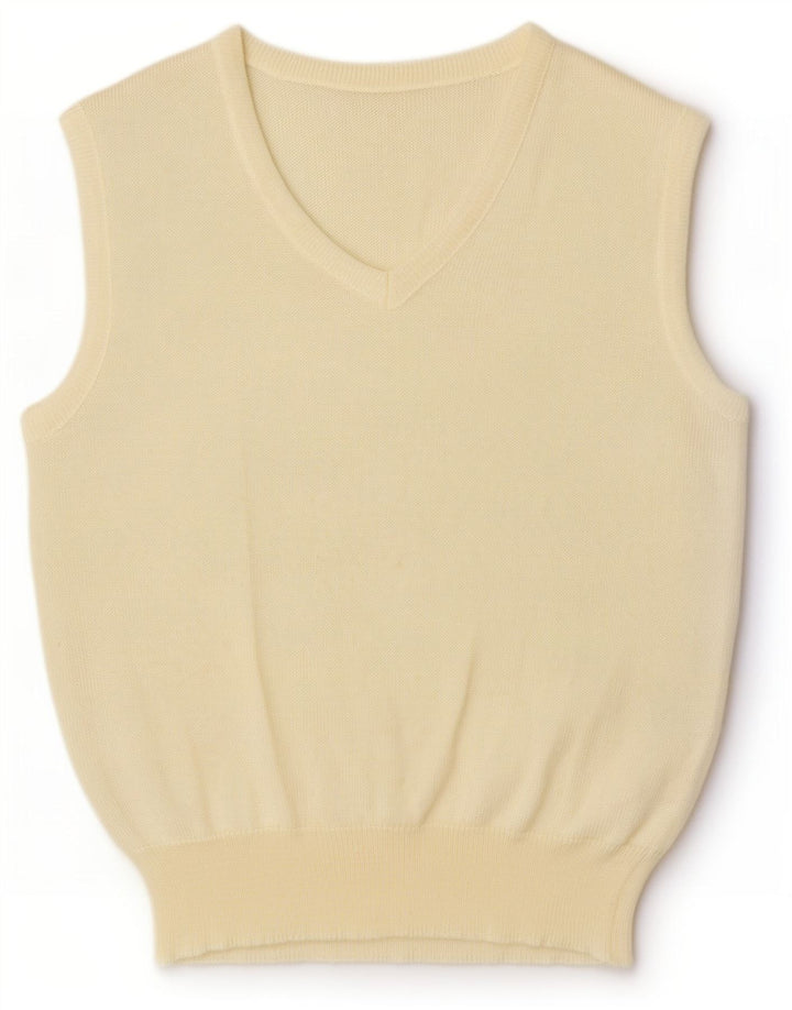 Vintage mujer chaleco camiseta sin mangas EU 38 medio de viscosa blanca