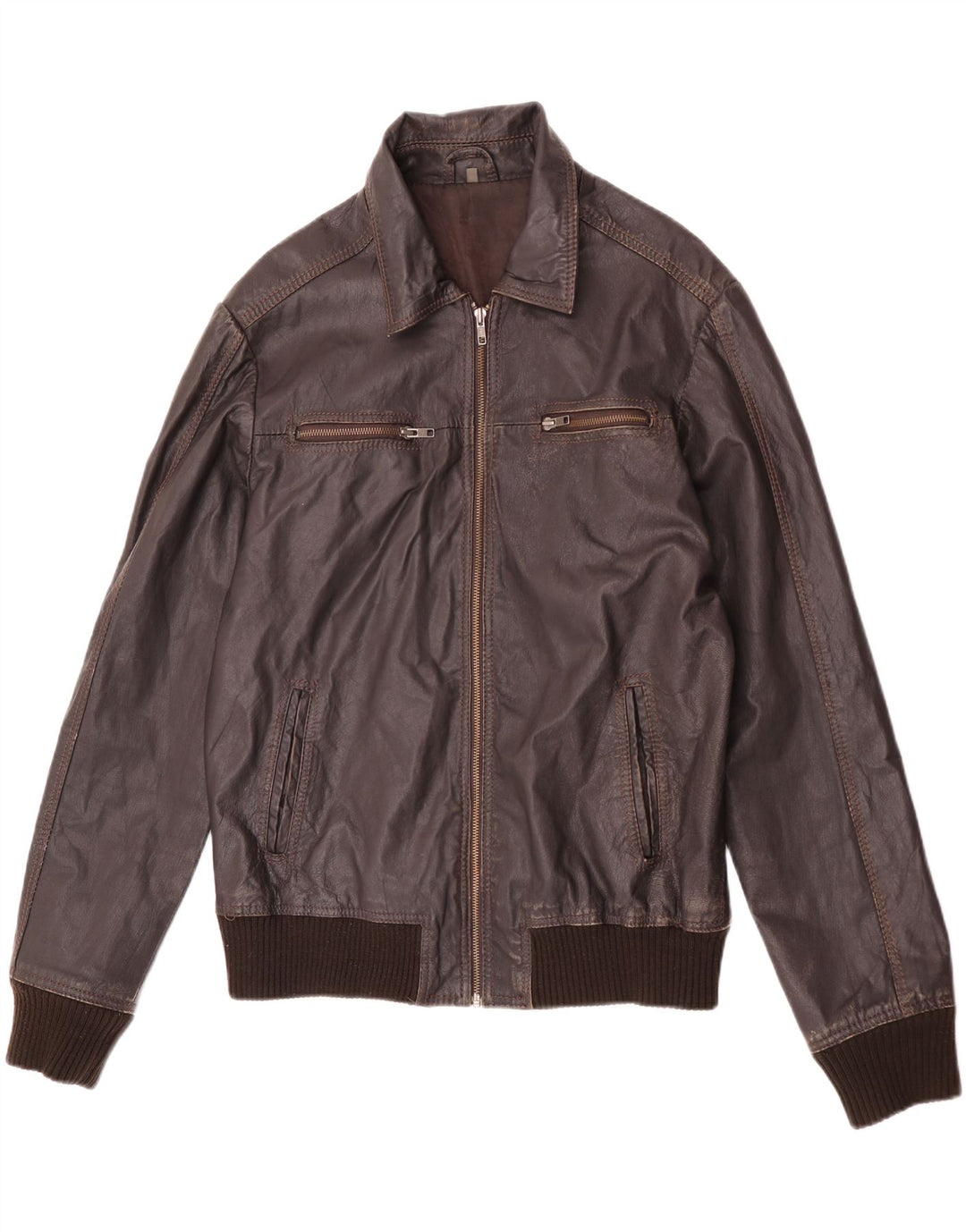 Project Chaqueta de cuero para hombre UK 40 Large Brown
