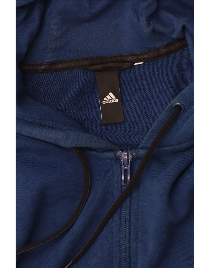 ADIDAS Suéter con capucha y cremallera gráfica para hombre Azul medio