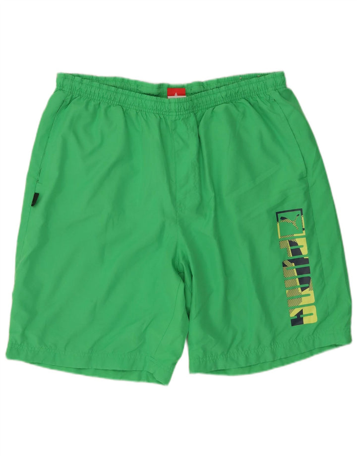 Puma Pantalones cortos deportivos gráficos para hombre XL Poliéster verde