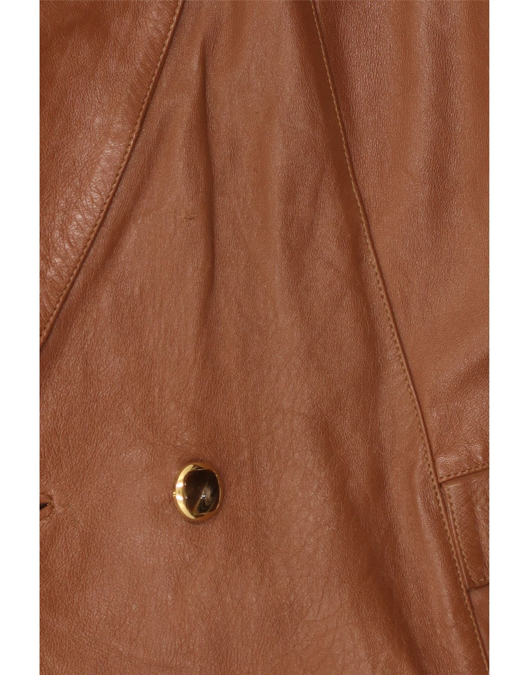 Anfor Chaqueta Blazer de Cuero con Doble Botonadura para Mujer IT 44 Marrón Medio