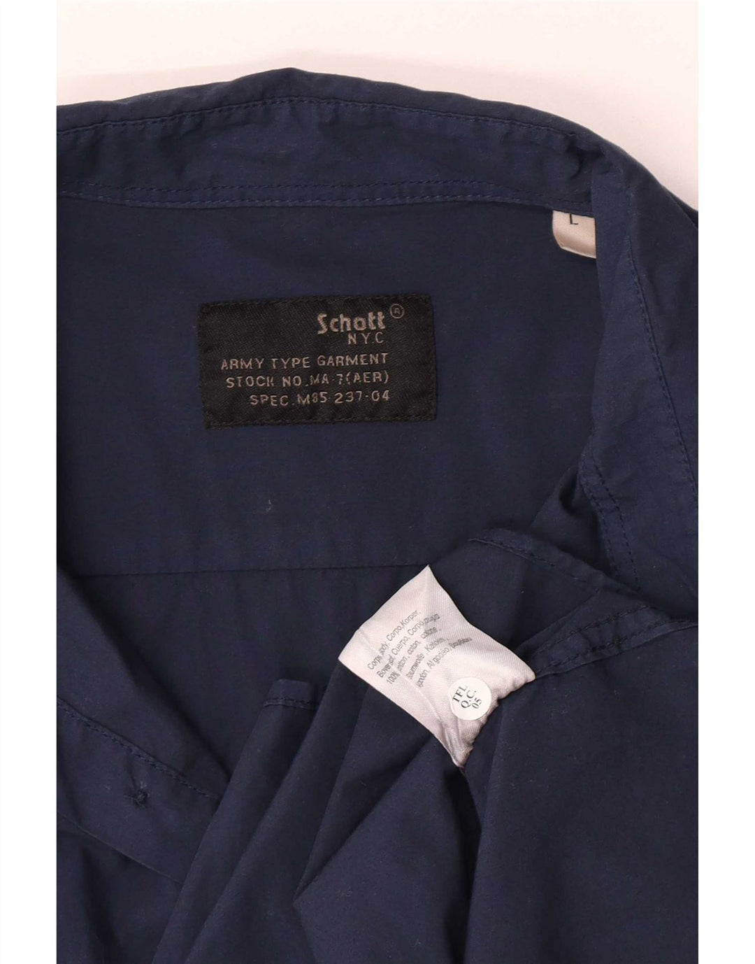 Camisa Schott Hombre Grande Azul Marino Algodón