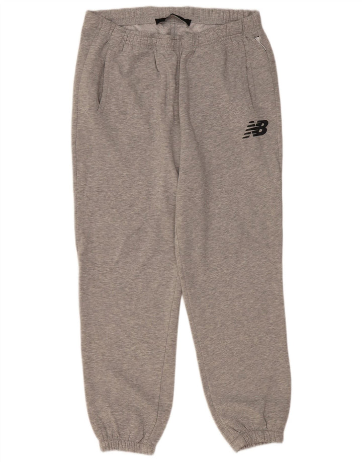 New Balance Hombre Chándal Pantalones Joggers Grande Gris Poliéster