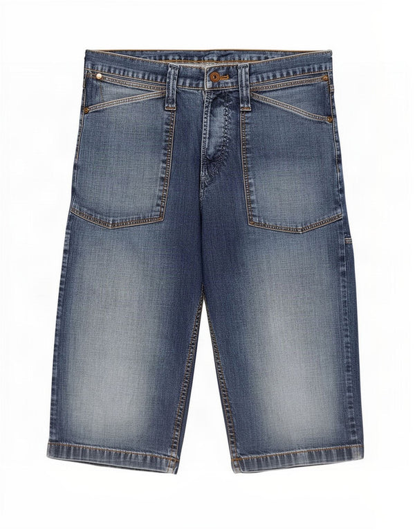 Wrangler Mens Cargo Denim Shorts Medium W33 Algodón Azul