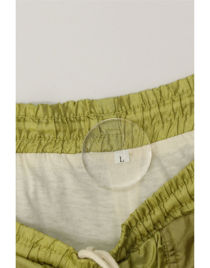 Vintage hombres chándal pantalones joggers grande verde colorblock