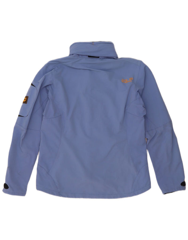 Jack Wolfskin Womens Hooded Rain Jacket UK 14/16 Large Blue Polyamide