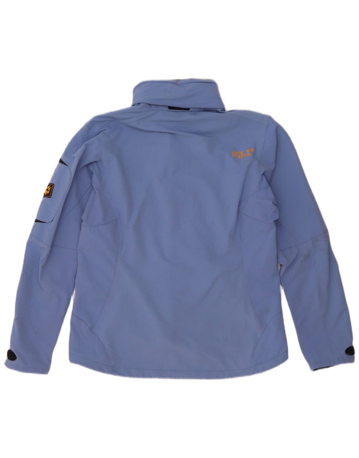 Jack Wolfskin Chaqueta impermeable con capucha para mujer UK 40/16 Large Azul Poliamida