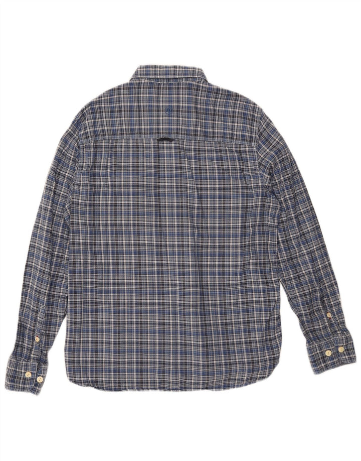 Camisa de franela de corte clásico de algodón a cuadros en azul medio de Fat Face