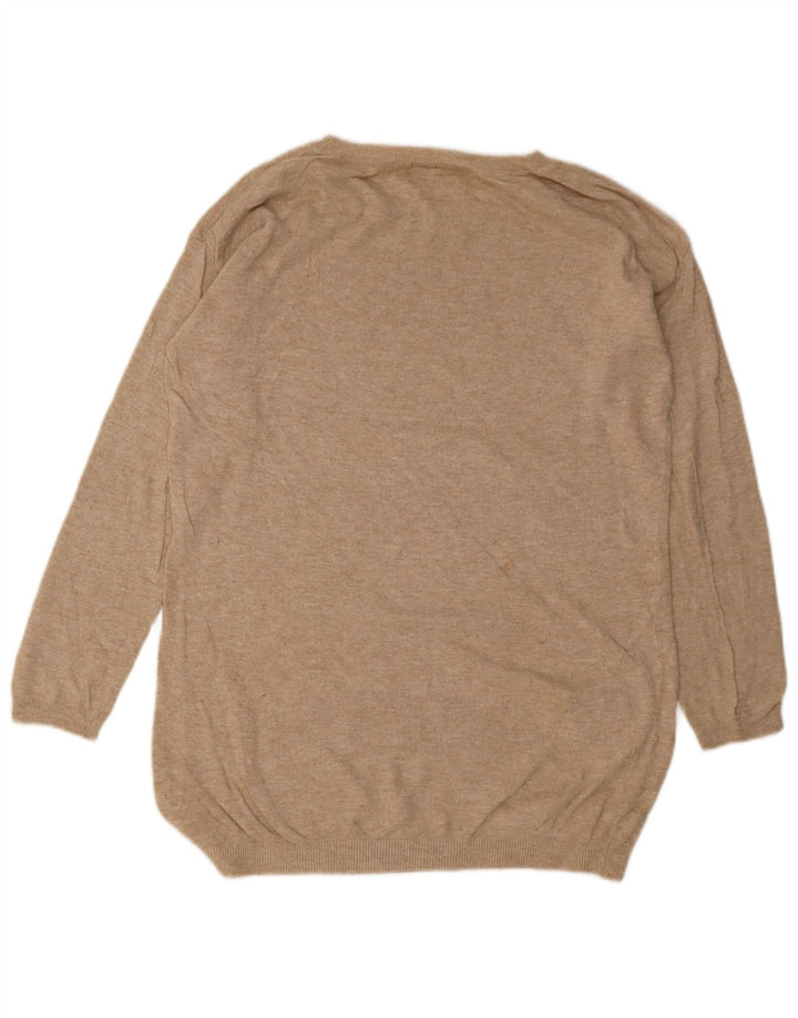 Marks & Spencer Suéter gráfico con cuello barco para mujer UK 40 Medium Beige