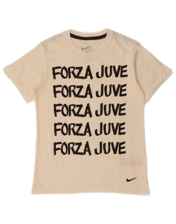 Nike Camiseta gráfica Juventus para niños de 8 a 9 años, pequeña, de algodón Blanco Roto