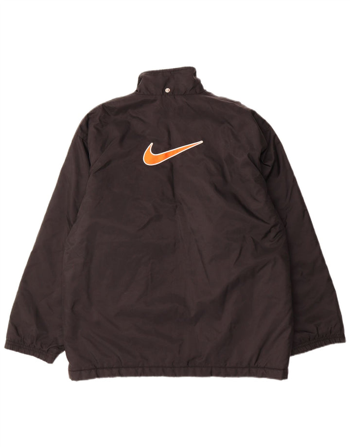 Nike - Chaqueta cortavientos para niños (talla grande, nailon negro, 12 a 13 años)