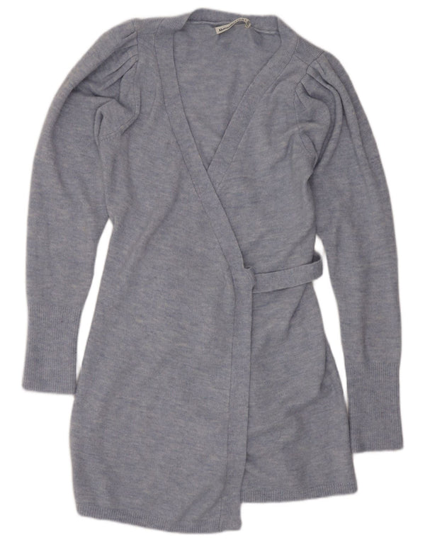 Abercrombie & Fitch Suéter tipo cárdigan cruzado largo para mujer UK 6 XS Azul