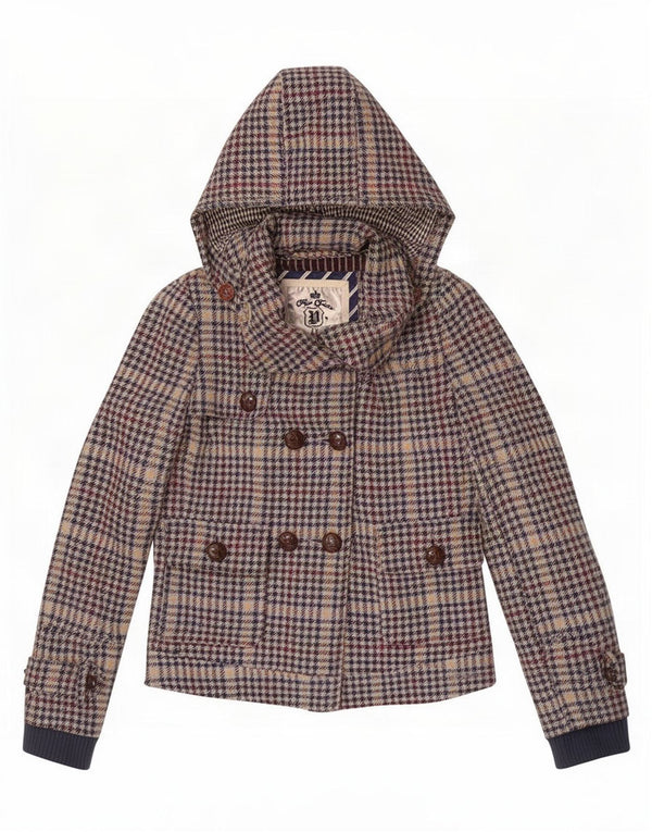 PEPE Jeans Gabardina corta para mujer UK 6 XS Multicolor Houndstooth
