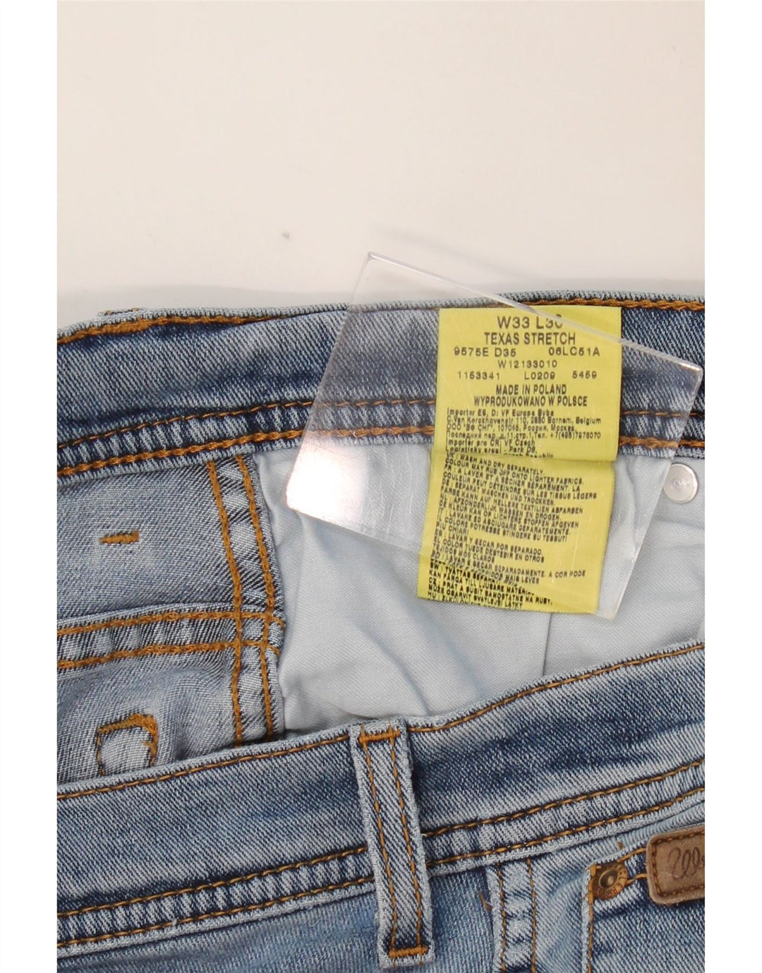 WRANGLER Vaqueros rectos elásticos Texas para hombre W33 L30 Algodón azul