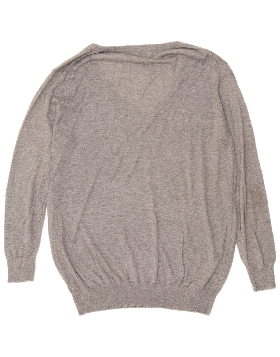Zara Mujer Jersey Oversize con Cuello en V UK 44 Gris Medio
