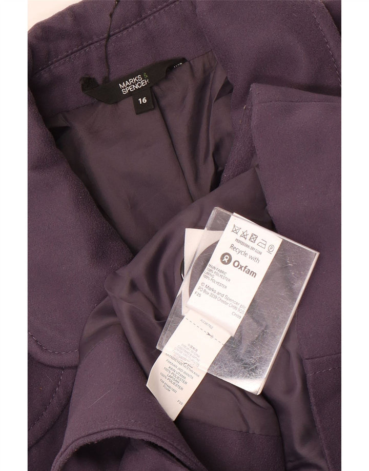 Marks & Spencer Chaqueta tipo blazer de 4 botones para mujer UK 46 Poliéster morado grande