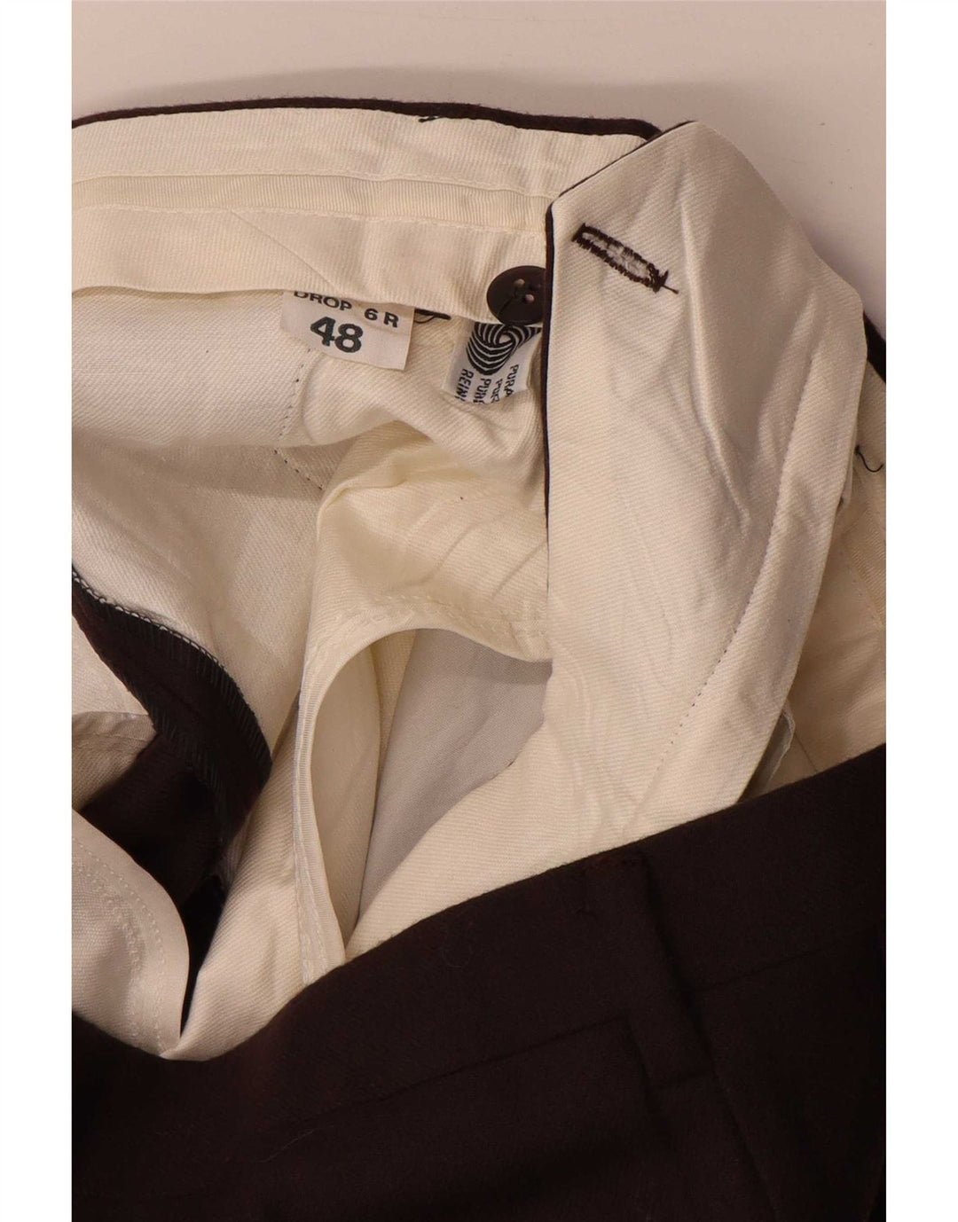 Vintage hombres pegged traje pantalones IT 48 Medio W32 L34 Marrón