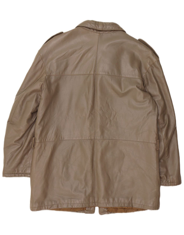 Chaqueta de cuero militar vintage para hombre IT 52 XL Marrón