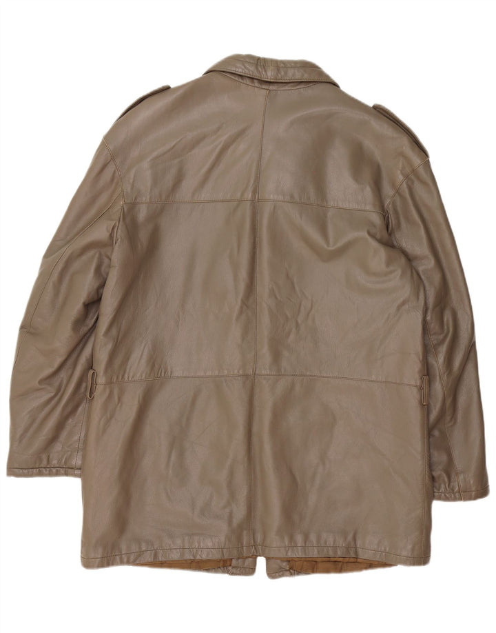 Chaqueta de cuero militar vintage para hombre IT 52 XL Marrón