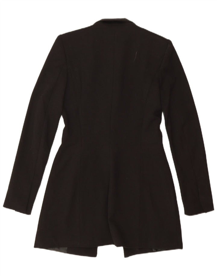 Zara Mujer Chaqueta Blazer Larga UK 6 XS Poliéster Negro