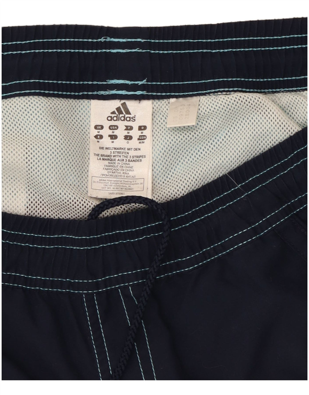 Adidas Hombre Shorts De Baño Gráficos Poliéster Color Block Azul Marino Medio
