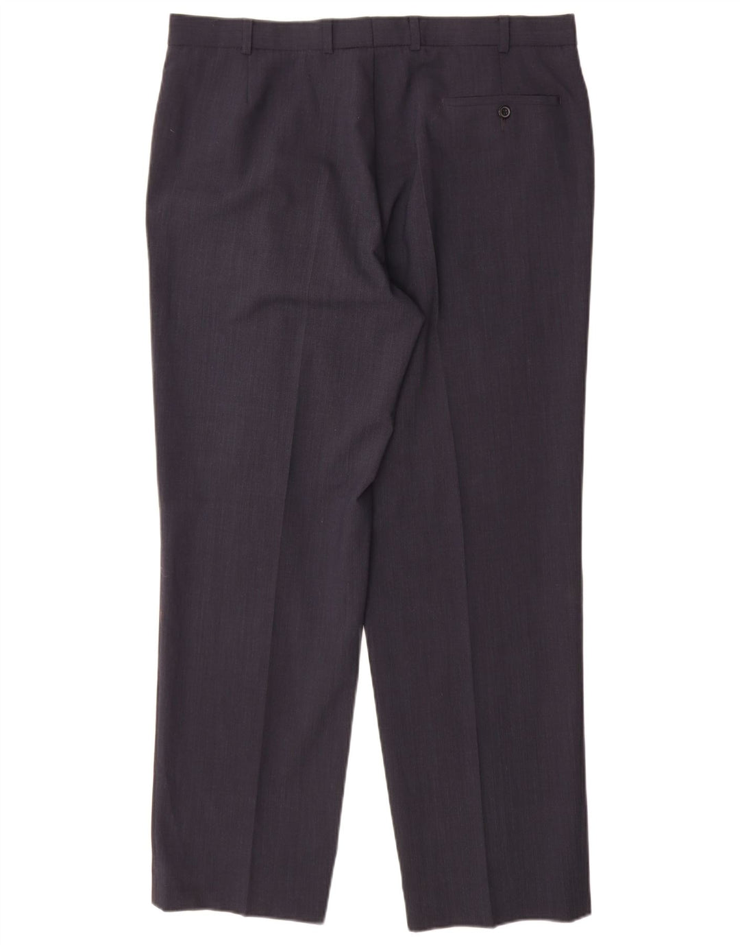 Marks & Spencer Pantalón de traje recto para hombre W38 L31 Poliéster azul marino