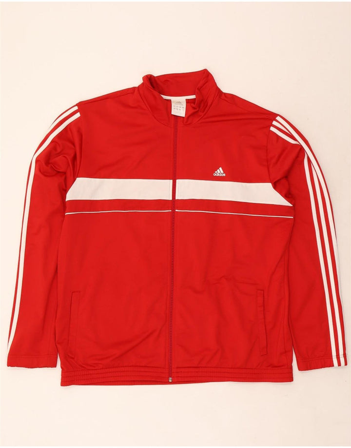 Adidas - Chaqueta de chándal para hombre, talla 2XL, color rojo, poliéster