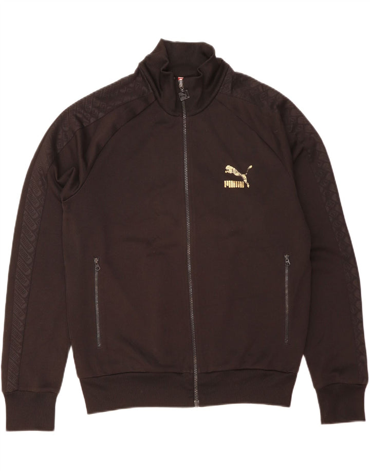 Puma Mens Graphic Chándal Top Chaqueta Grande Poliéster Negro