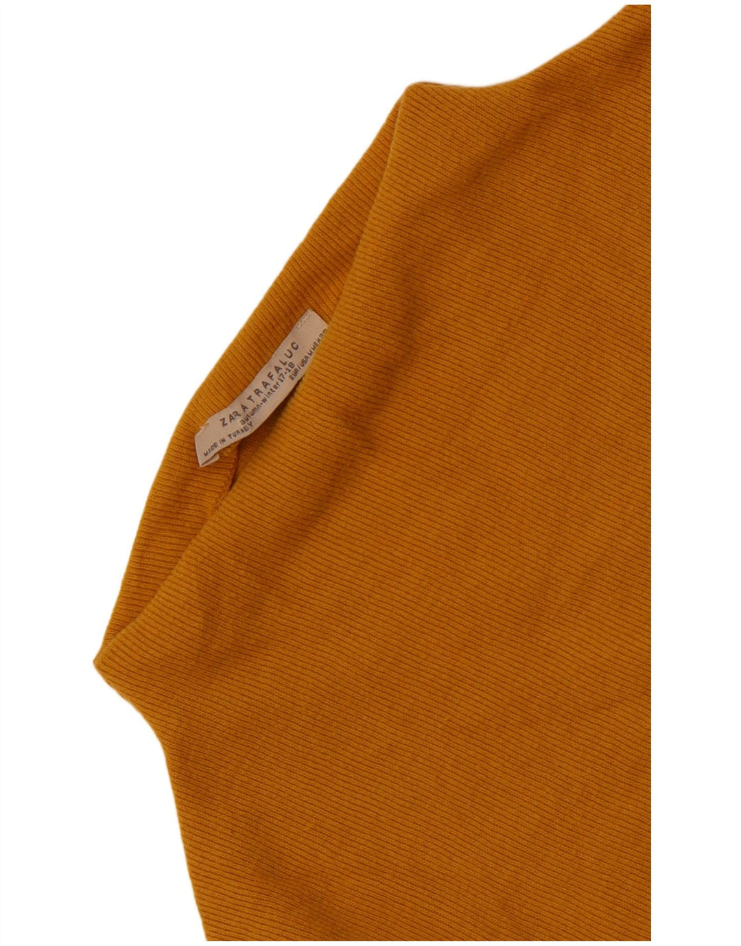 Zara Mujer Crop Turtle Neck Jumper Sweater UK 12 Medium Amarillo