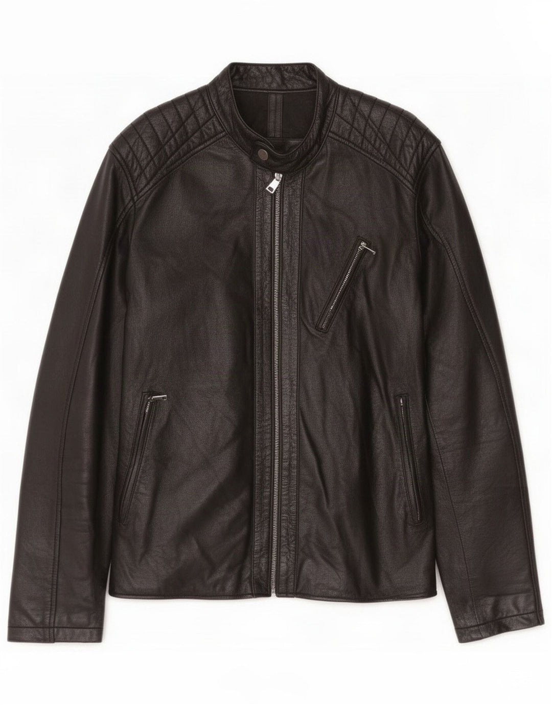 Conbipel Chaqueta de cuero para hombre Talla 50 Grande Negro