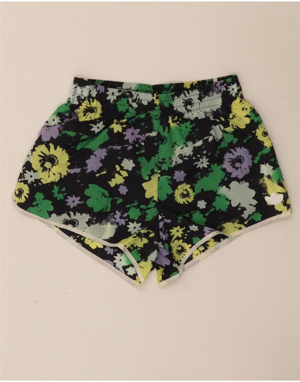 Adidas Pantalones cortos deportivos de cintura alta para mujer UK 8 Small Multicolor Floral