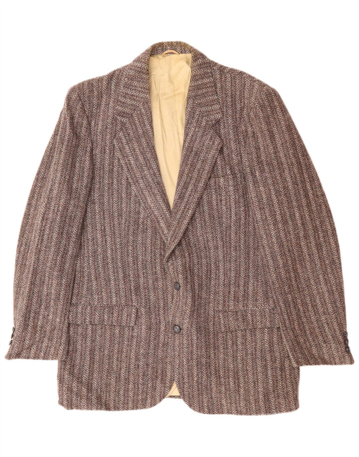 HARRIS TWEED Chaqueta tipo blazer de 2 botones para hombre UK 38 Gris medio a rayas