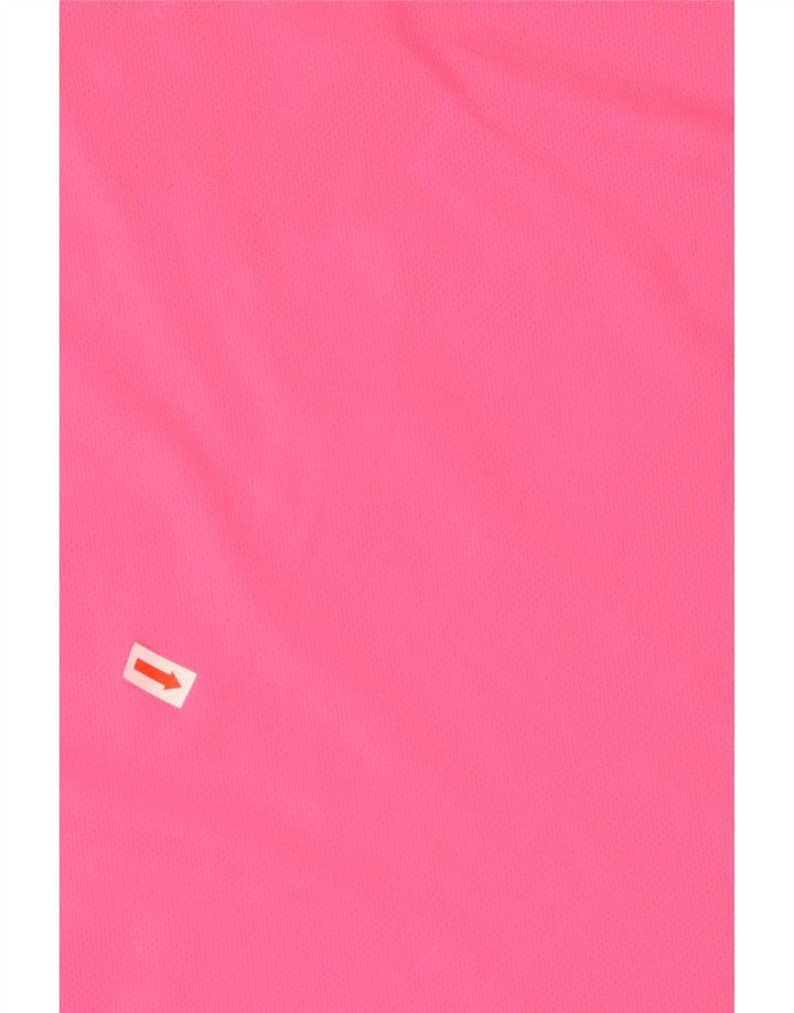 ADIDAS Camiseta gráfica Climalite para hombre Top grande rosa color block poliéster